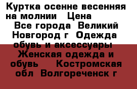 Куртка осенне-весенняя на молнии › Цена ­ 1 000 - Все города, Великий Новгород г. Одежда, обувь и аксессуары » Женская одежда и обувь   . Костромская обл.,Волгореченск г.